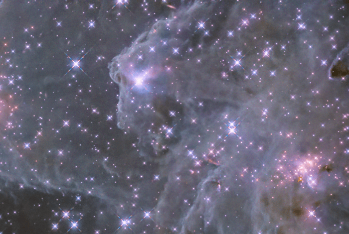 A star filled space scene. 