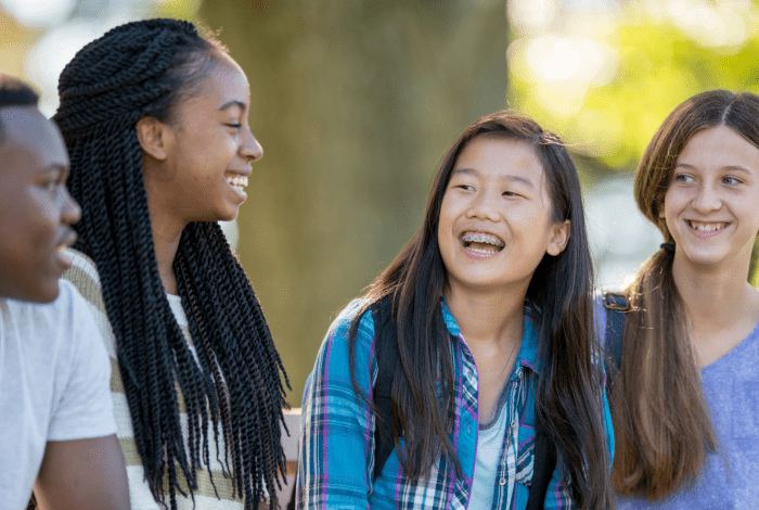 Group of teenagers smiling
