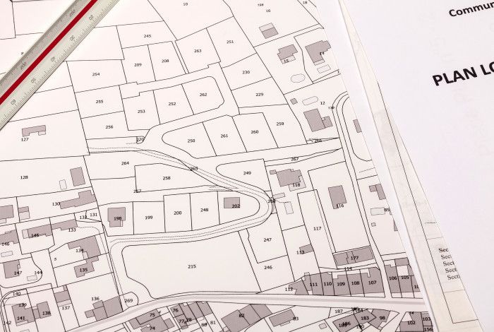 a plan showing lot boundaries.