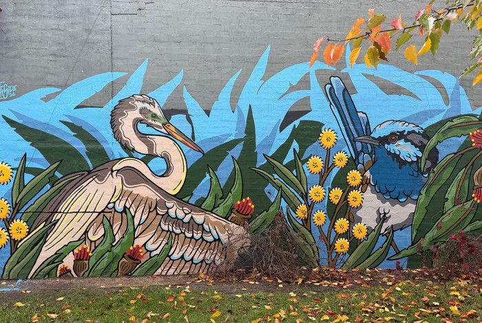 a mural painted on a wall