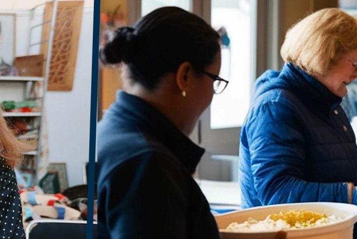 Four images of diverse groups of people volunteering in different capacities