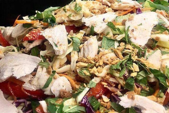 Chicken and salad meal 