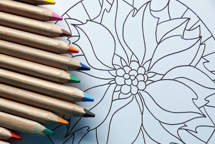 Mandala sheet and color pencils