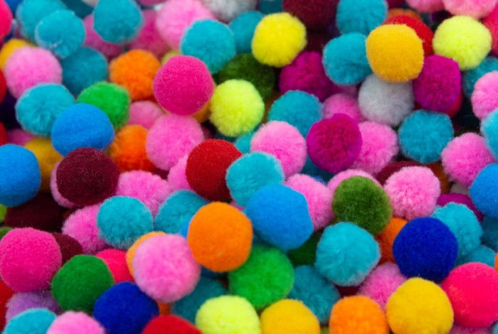 Colorful pom poms