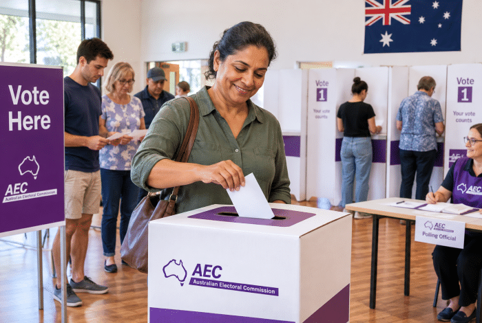 People voting at an election booth