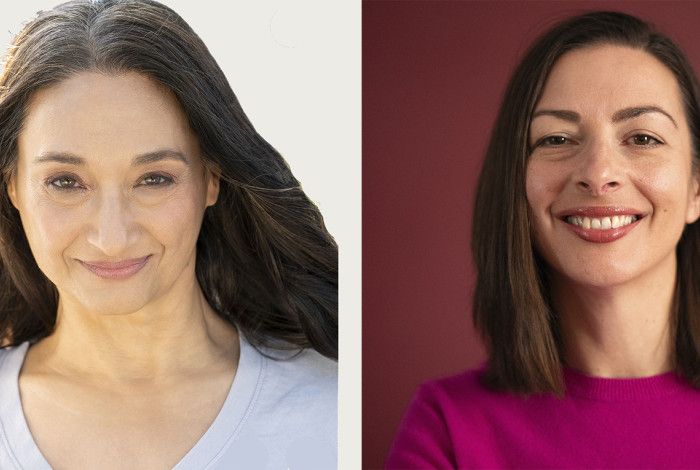 Two women smiling