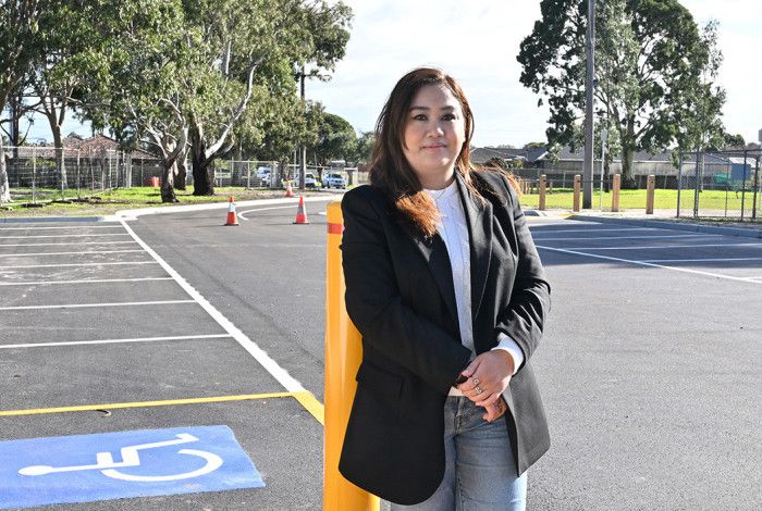 Cr Sophie Tan - Noble Park Ward in a parking bay