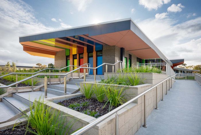 A colourful building