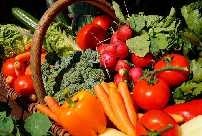 A basket of vegetables