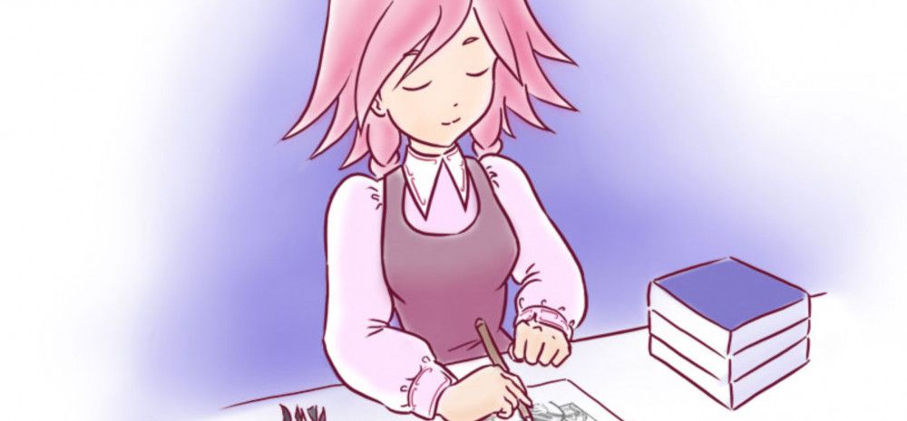 Girl drawing Manga