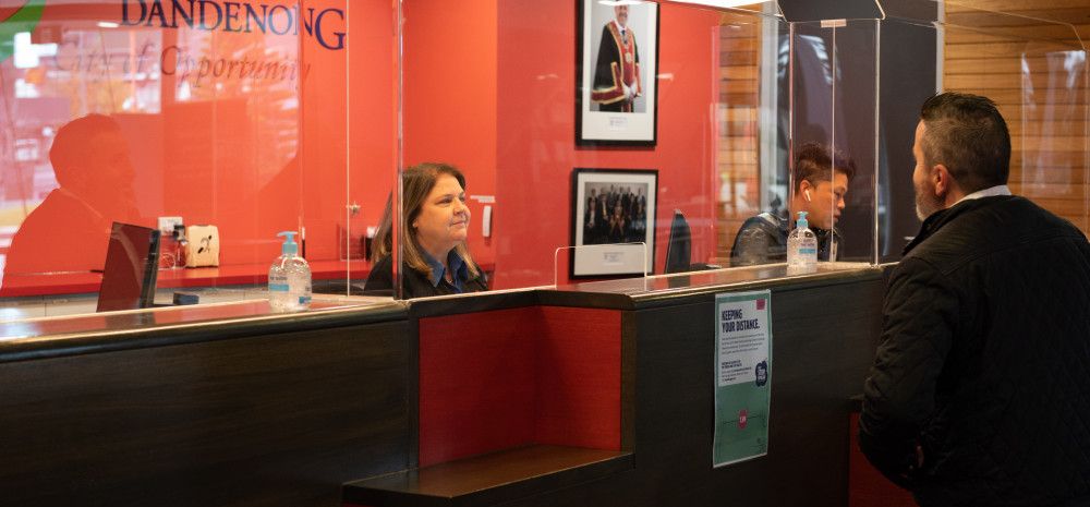 customer service desk at civic centre office