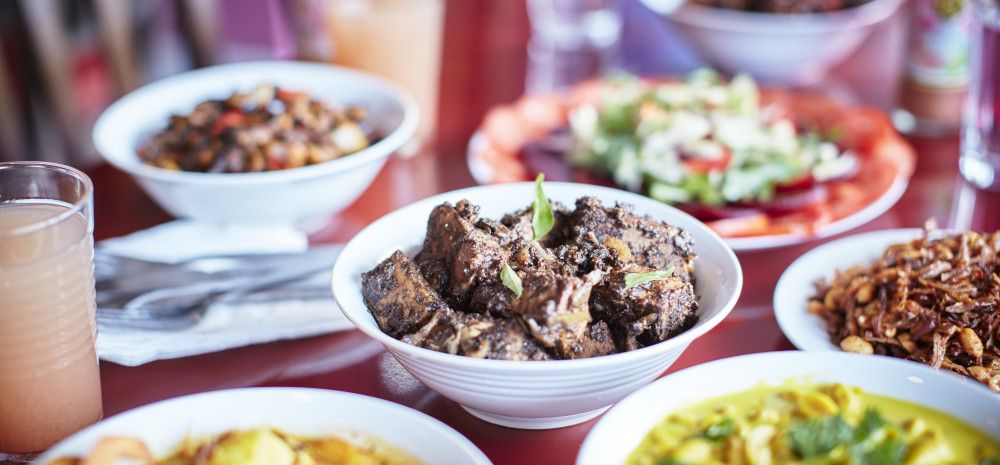 Sri Lankan food on a table.