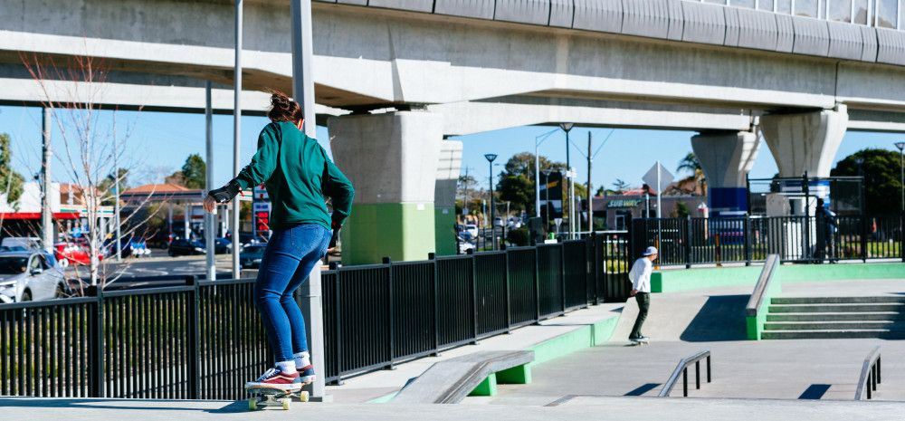 Skateboarders at Noble Park Skate Park