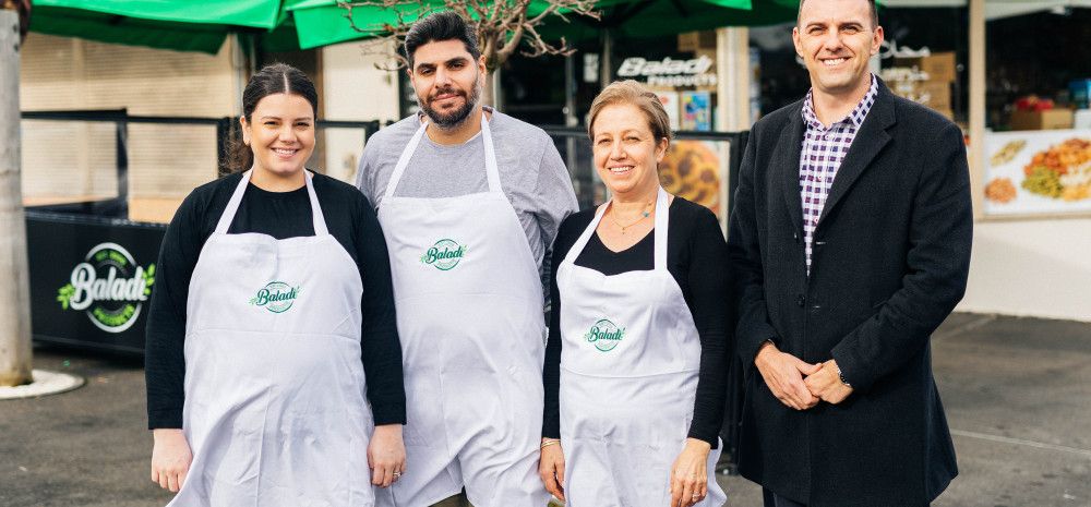 Councillor Bob Milkovic with Brady Road traders.