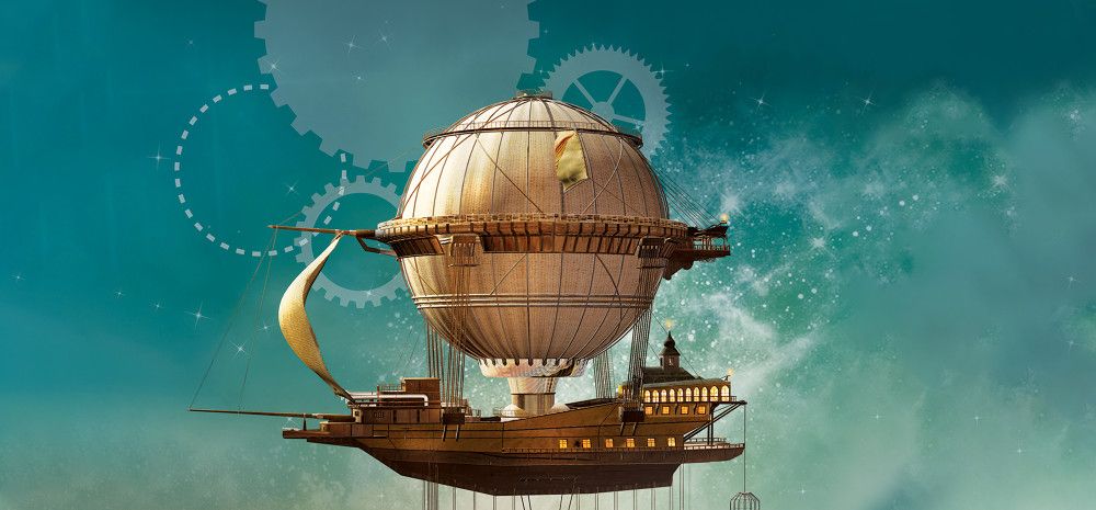 A graphic image of a hot air balloon