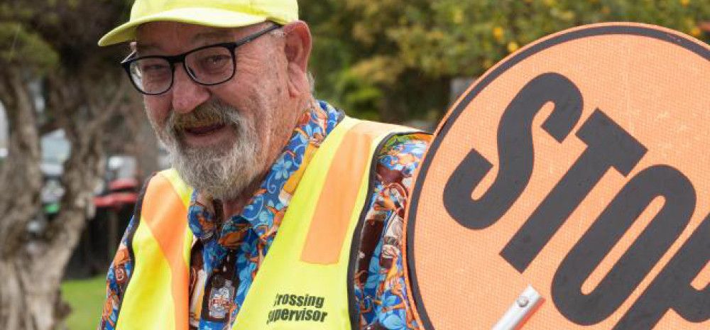 School Crossing Supervisor Frank D'Arcy put Safety First
