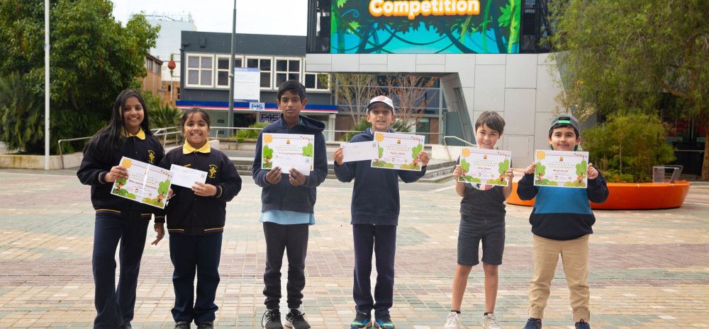 Winners of the Young Animators competition with their certificates