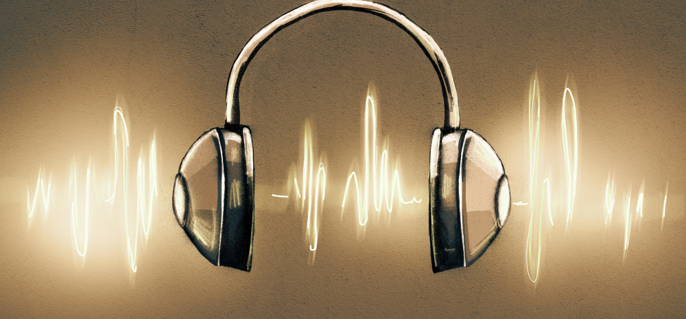 a graphic image of a pair of headphones