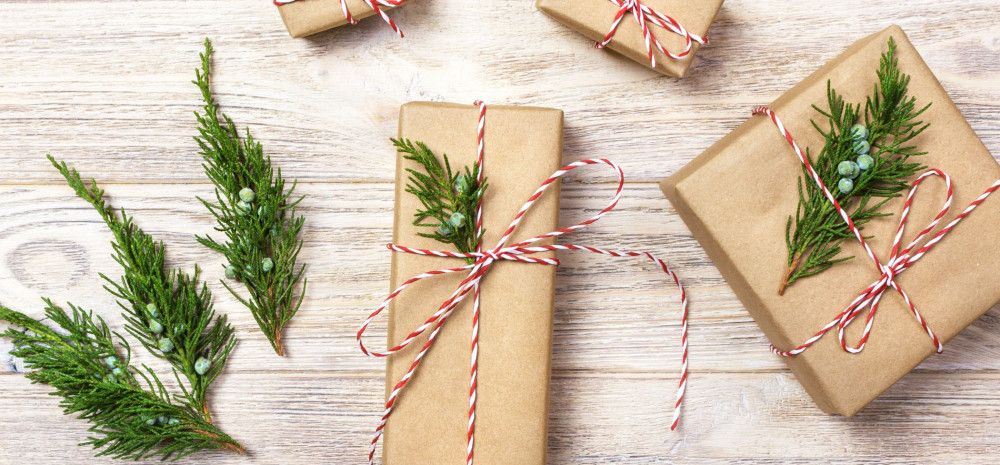 presents wrapped in brown paper 