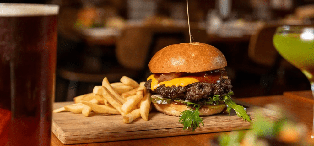 Burger and chips