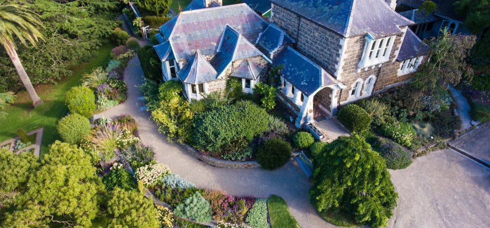 aerial view of Heronswood estate