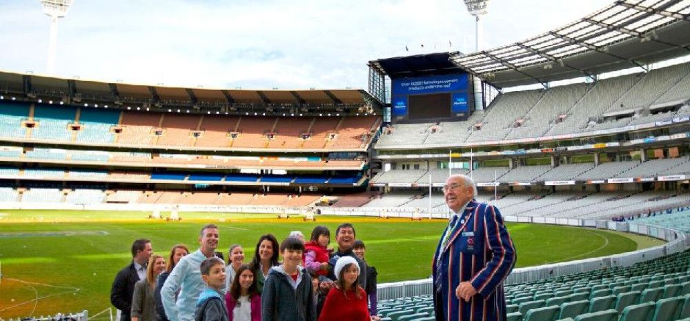 Group of people inside the MCG