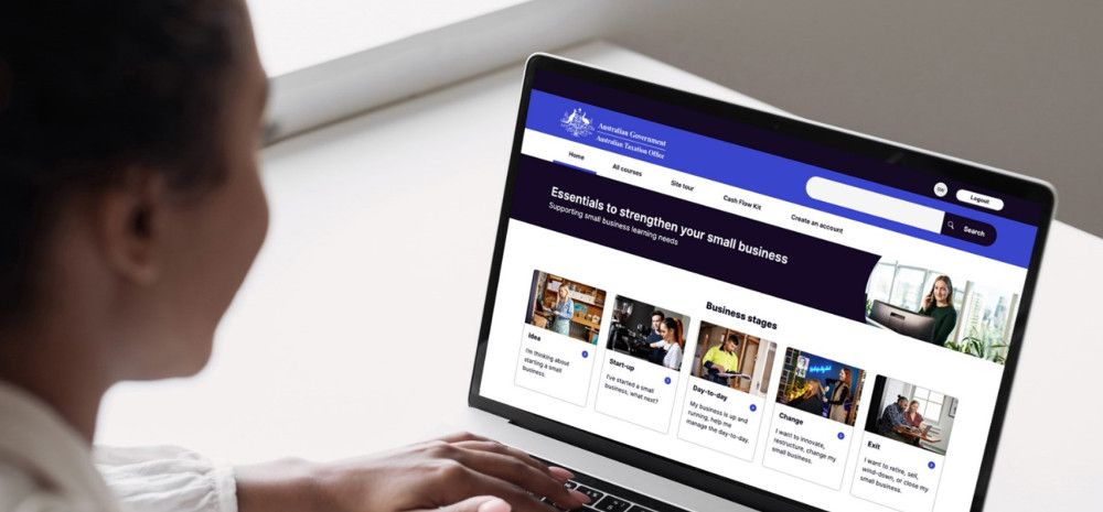 small business owner looking at ato website