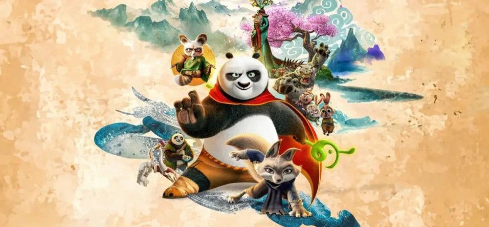 Po and other kung fu panda characters in formation