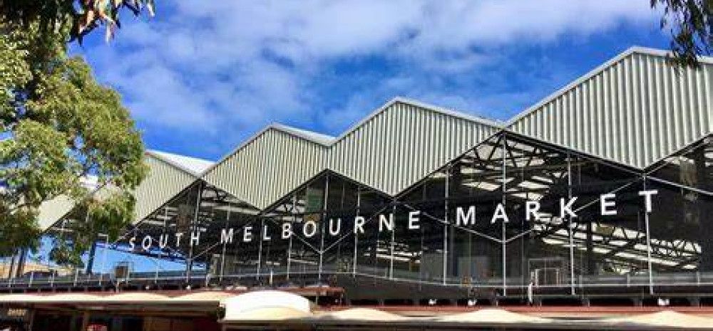 the sign and roofline of South Melbourne Market