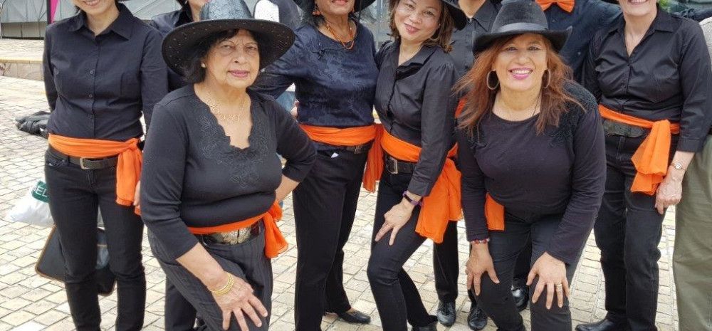 group of line dancers