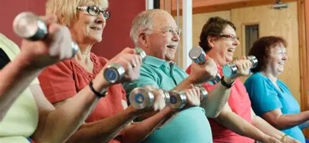 seniors seated exercising 