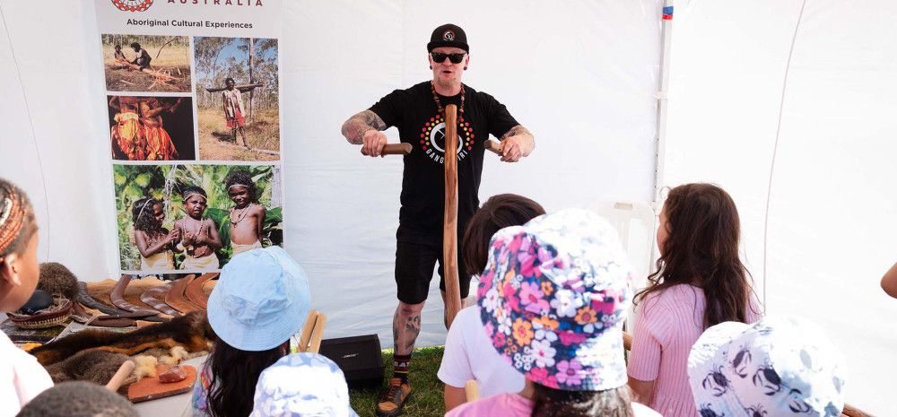 A person preforming at the festival