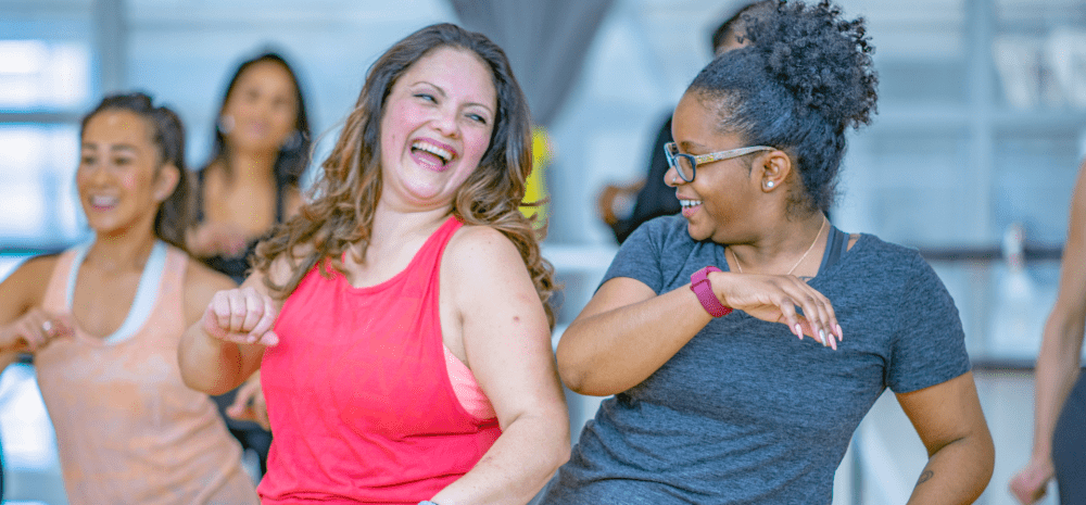 Two women dancing