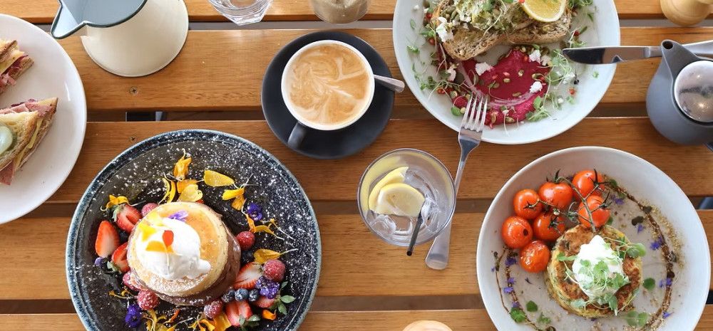platters of food on a table 