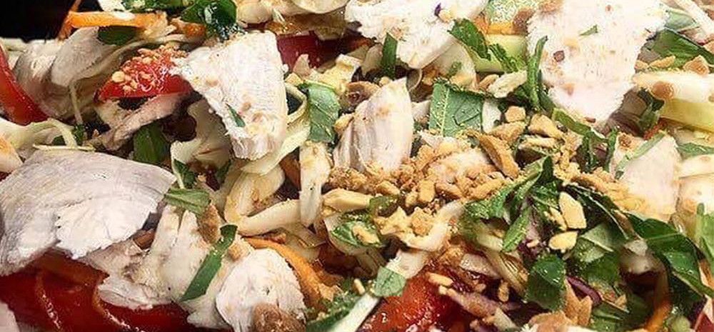 Chicken and salad meal 