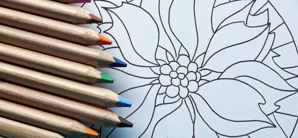 Mandala sheet and color pencils