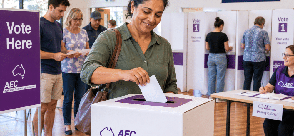 People voting at an election booth