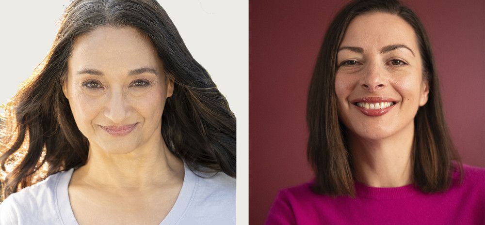 Two women smiling