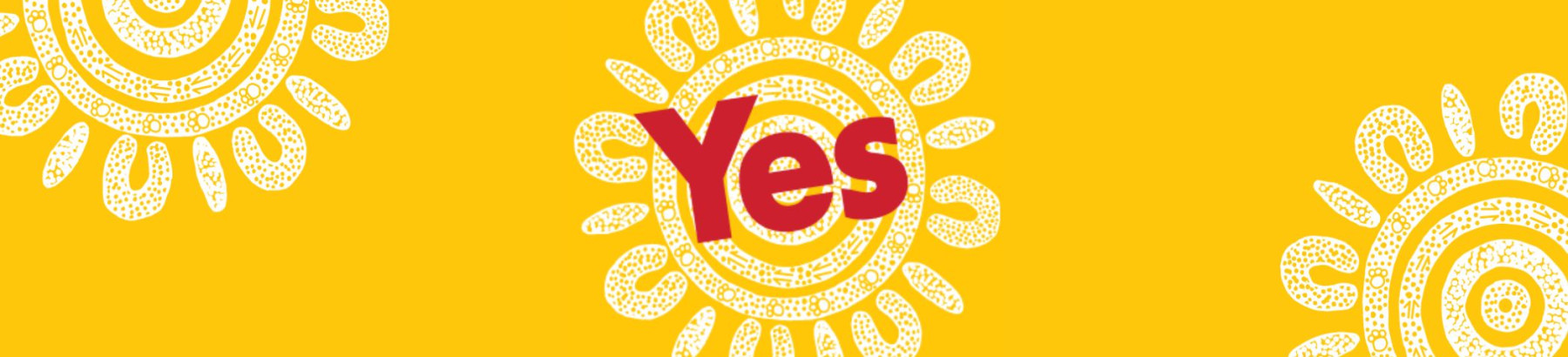 Yes on yellow background with spiral patter