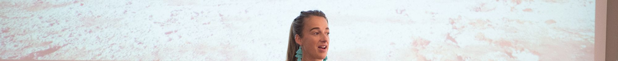 Guest speaker Samantha Gash at the 2018 International Women's Day event