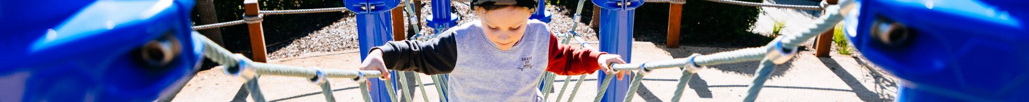 Boy enjoying a playground