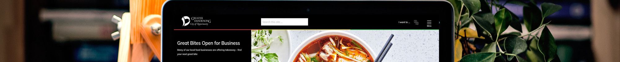 homepage showing on laptop