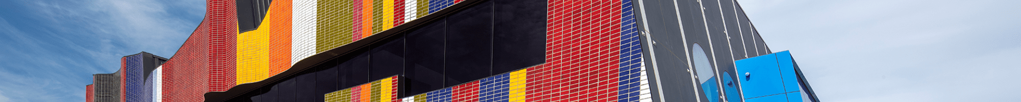 Springvale Community Hub coloured facade 