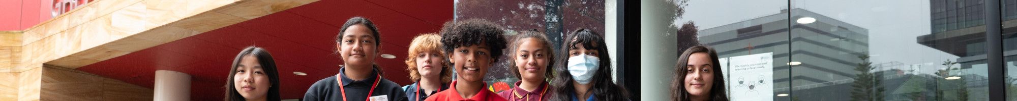 Children standing outside Council Building