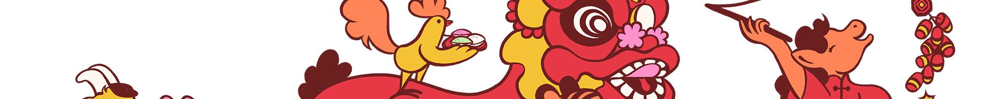 A drawing of the Chinese dragon