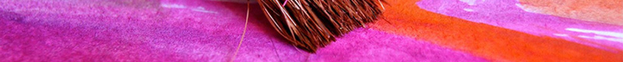 A brush painting coloured paint
