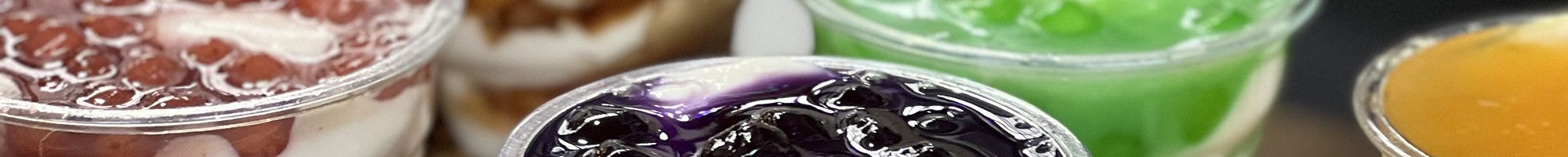 Yoghurt in plastic cups