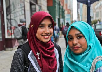 Two ladies smiling