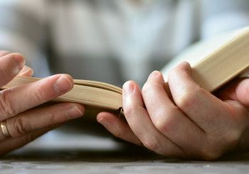 A person reading a book