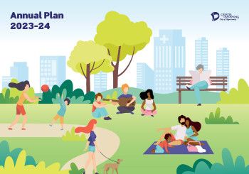 Annual Plan cover people in the park